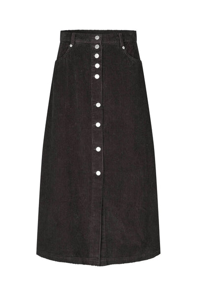Lollys Laundry UnaLL Maxi Corduroy Skirt - Dark Mocha