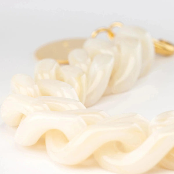 VANESSA BARONI Flat Chain Necklace - Pearl Marble