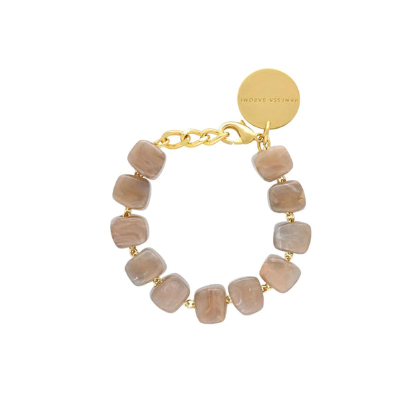 VANESSA BARONI Mini Organic Shaped Bracelet - Biancone Marble
