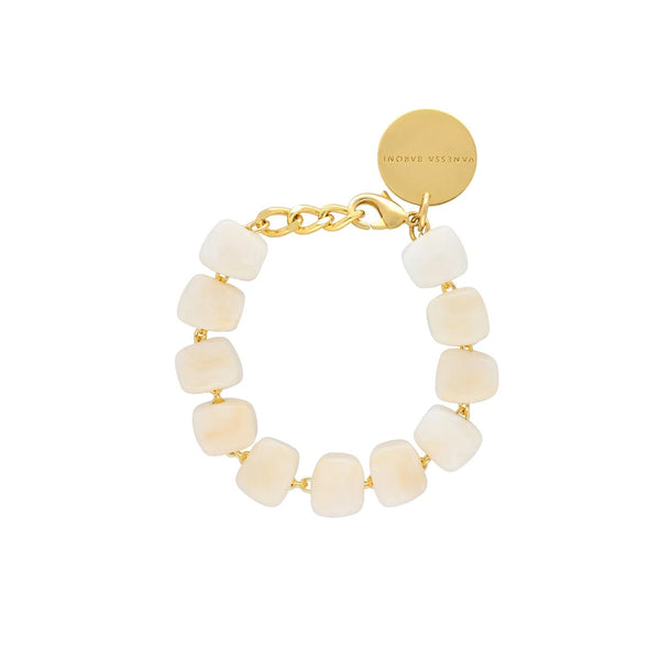 VANESSA BARONI Mini Organic Shaped Bracelet - Pearl Marble