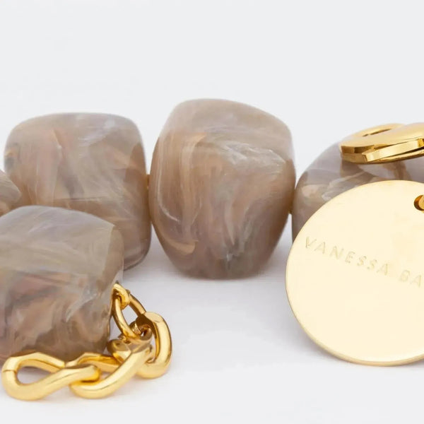 VANESSA BARONI Mini Organic Shaped Bracelet - Biancone Marble