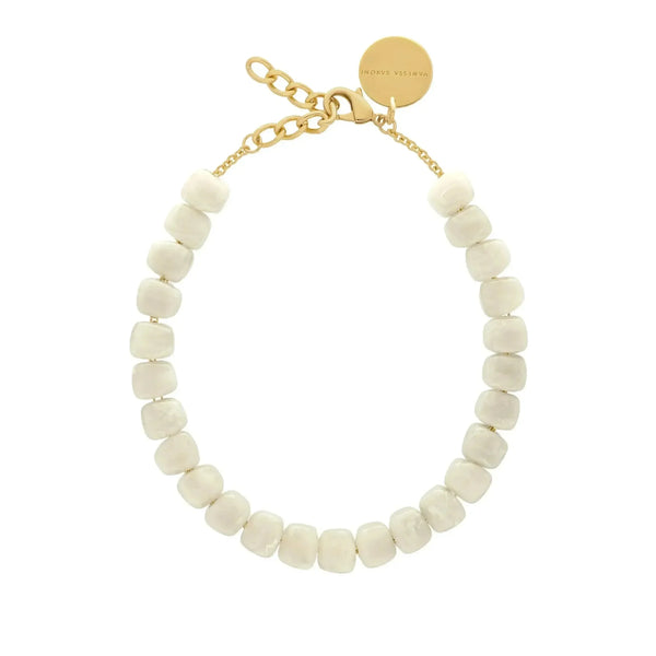 Vanessa Baroni Mini Organic Shaped Necklace - Snow Marble