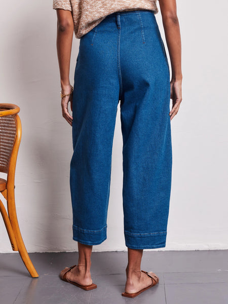 Vivere Waverley Wide Leg Denim Barrel Leg Jeans - Blue