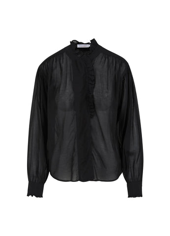 Coster Copenhagen Wide Fit Shirt with Ruffles - Black