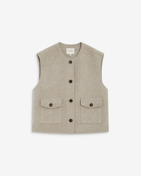 Grace & Mila Adagio Oversized Sleeveless Jacket - Sable
