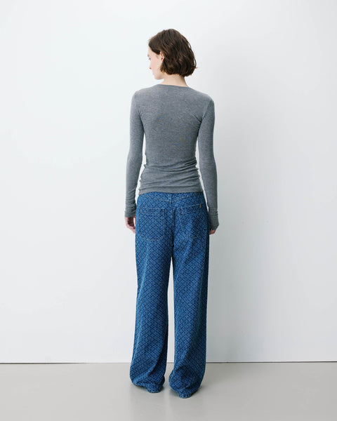 Grace & Mila Alkias Second Skin Long Sleeve Crew Neck Top - Grey