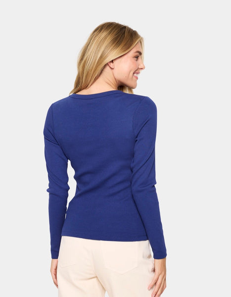 Saint Tropez Aster Long Sleeve Top - Midnight