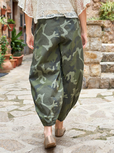 Black Colour BCAlly Balloon Trouser - Camo