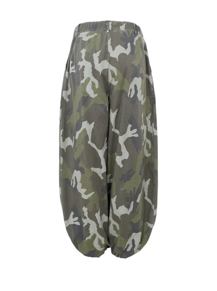 Black Colour BCAlly Balloon Trouser - Camo