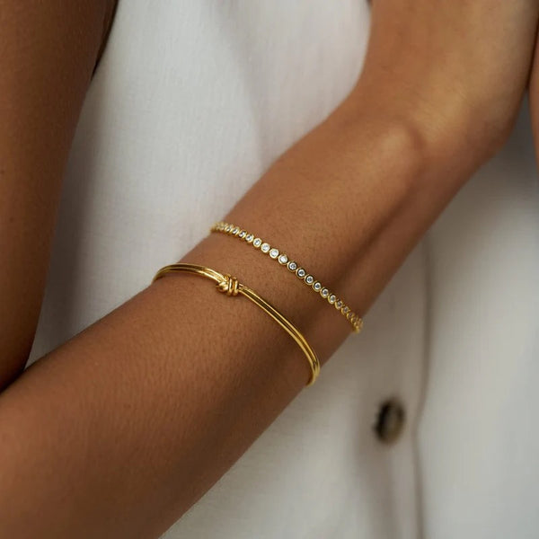 Orelia Jewellery Linear Knot & Crystal Wrist Stacking Set