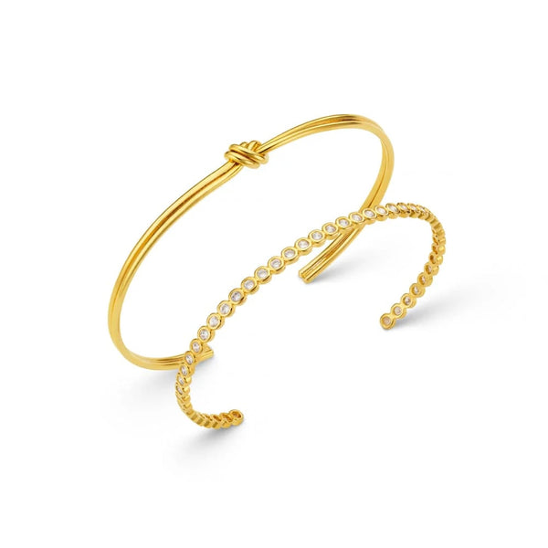 Orelia Jewellery Linear Knot & Crystal Wrist Stacking Set