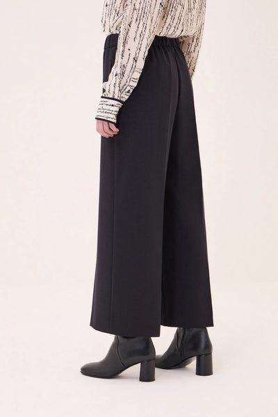 Ottod'Ame Wide Cropped Trousers - Black