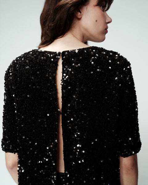 Grace & Mila Orta Sequin Top - Noir