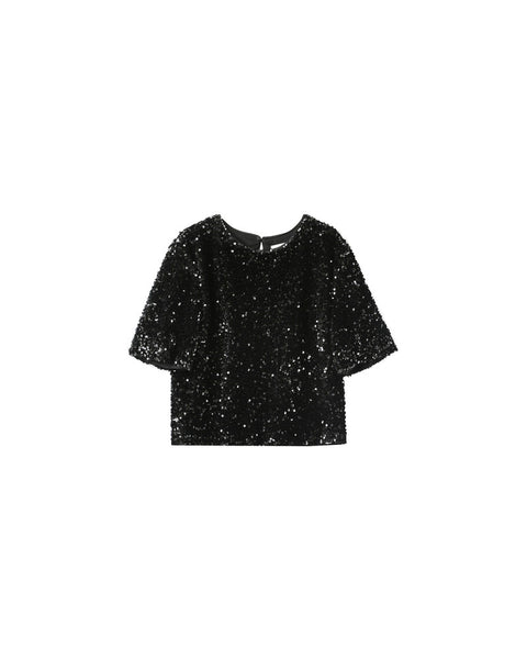Grace & Mila Orta Sequin Top - Noir