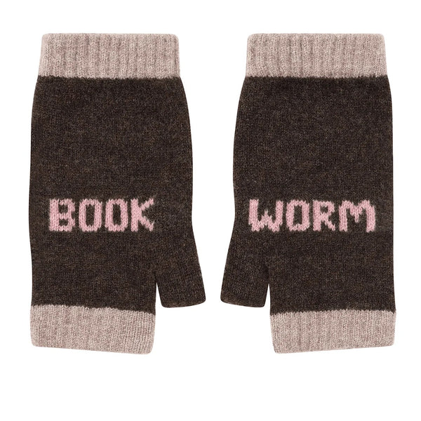 Black & Beech Book Worm Mittens in Cocoa & Calamine