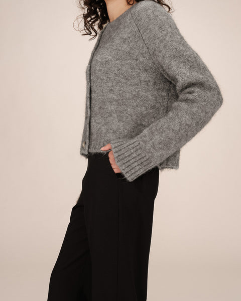 Grace & Mila Buttoned Wool & Aplaca Cardigan - Grey