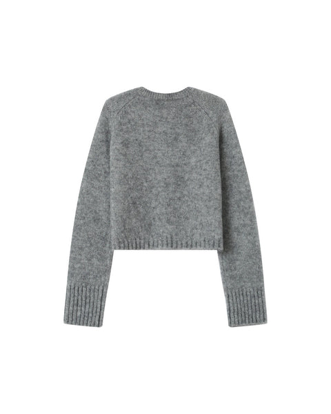 Grace & Mila Buttoned Wool & Aplaca Cardigan - Grey