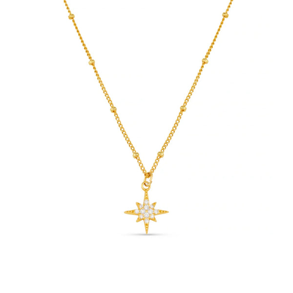 Orelia Jewellery Pavé Starburst Satellite Chain Necklace - Gold