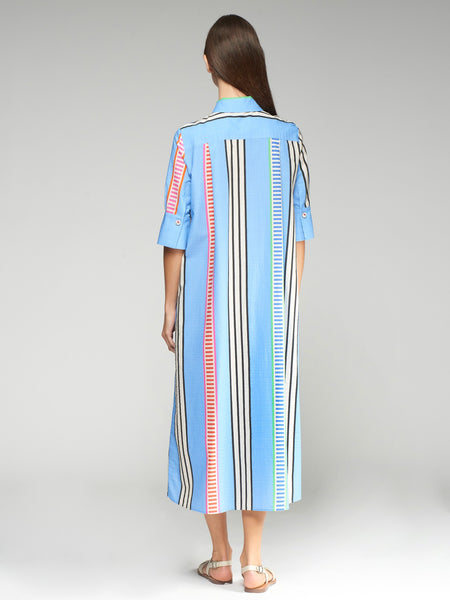 Vilagallo Stripe Izzy Dress - Seersucker