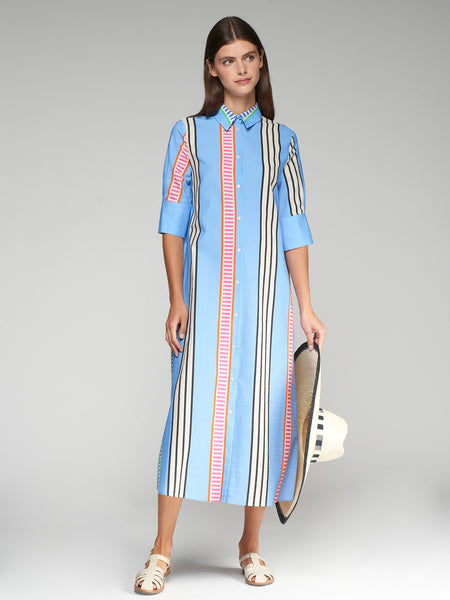 Vilagallo Stripe Izzy Dress - Seersucker