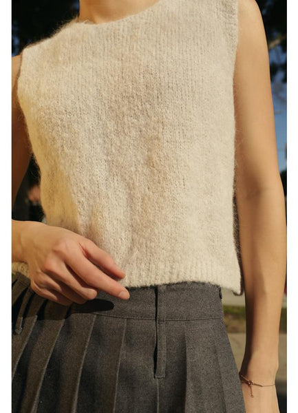 AMERICAN DREAMS Telma Knitted Vest - Beige