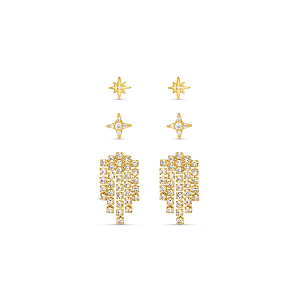 Orelia Starburst & Waterfall Ear Stacking Set