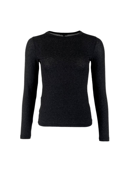 Black Colour BCFaye Lurex LS Top - Black