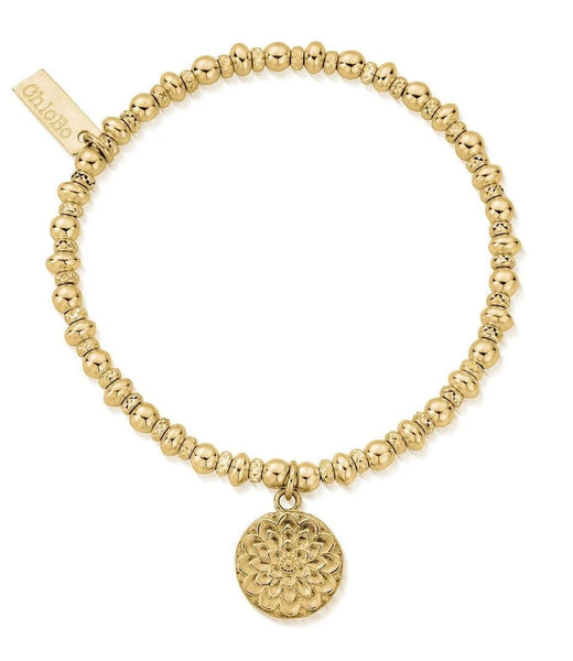 ChloBo Didi Sparkle Moonflower Charm Bracelet - Gold