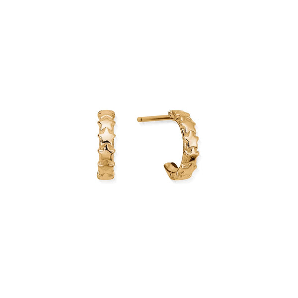 ChloBo Tiny Multi Star Huggie Hoops - Gold