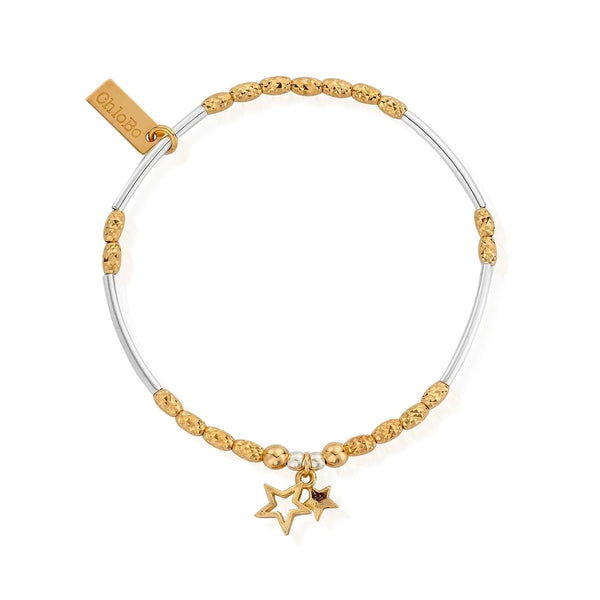 ChloBo Mixed Metal Double Star Bracelet - Gold & Silver