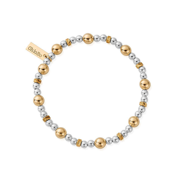 ChloBo Mixed Metal Sparkle Ball Bracelet - Gold & Silver