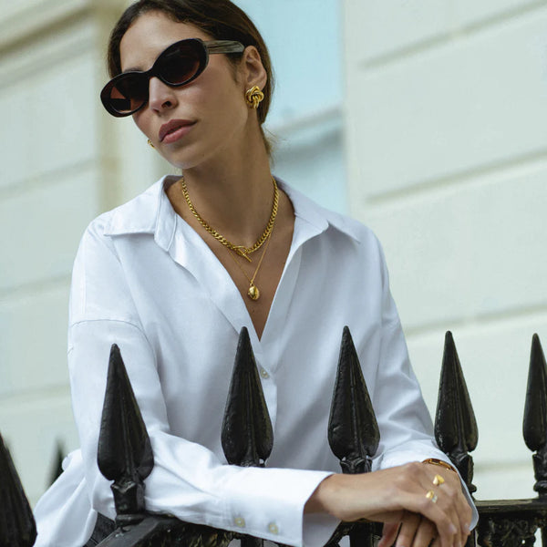 Orelia Jewellery LUXE Flat Curb T-Bar Necklace - Gold