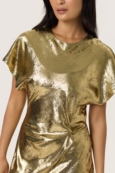 Soaked In Luxury SLMirmir Dress - Golden Surface