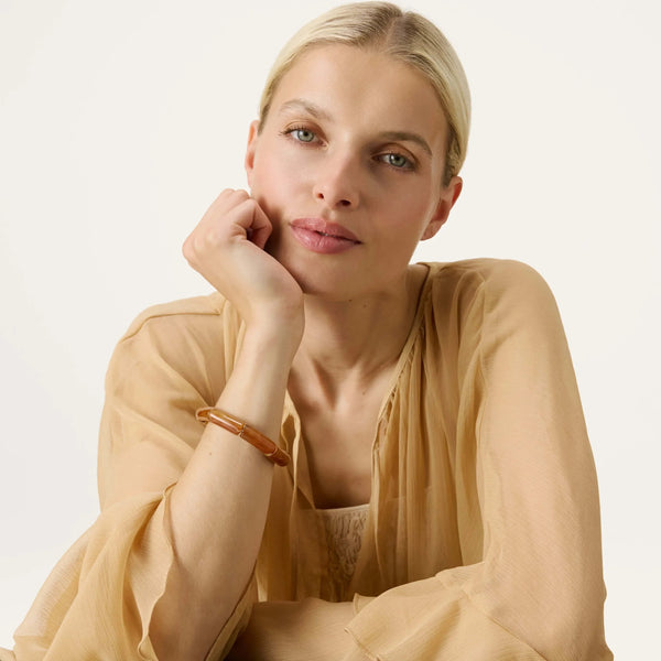 Vanessa Baroni Flex Bracelet - Cognac Marble