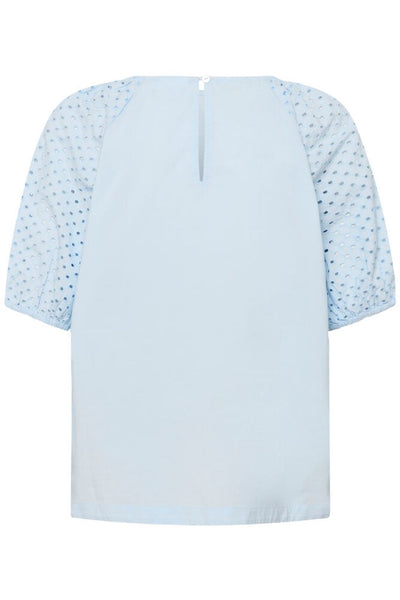 Saint Tropez PalaSZ Short Sleeve Blouse - Skyway Blue