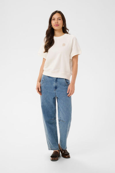 Saint Tropez PauletteSZ Short Sleeve Sweatshirt - Ice White