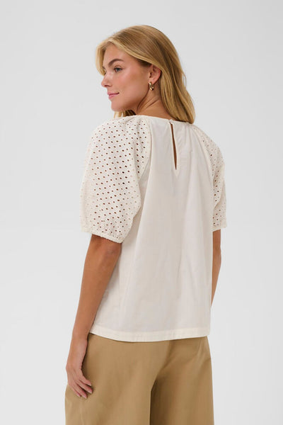 Saint Tropez PalaSZ Short Sleeve Blouse - Ice White