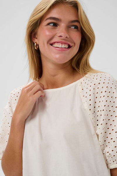 Saint Tropez PalaSZ Short Sleeve Blouse - Ice White