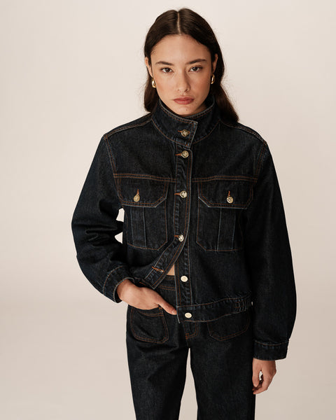 Grace & Mila Primrose Denim Jacket - Dark Denim