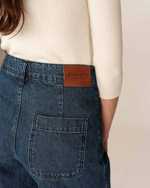 Grace & Mila Joe 7/8 Jeans - Medium Blue Denim