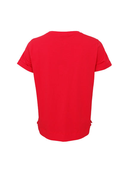 Black Colour BCMay Short Sleeve T-Shirt - Red
