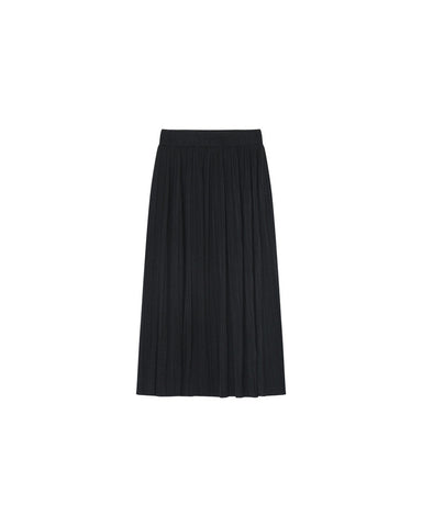 Grace & Mila Luz Shimmer Pleated Long Skirt - Black