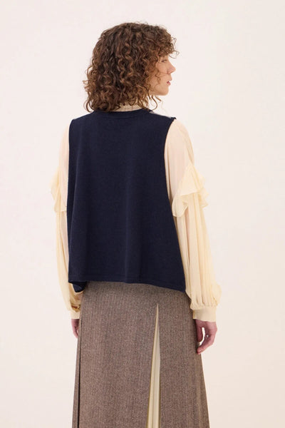 Ottod'Ame Knitted Oversized Tank Top - Navy