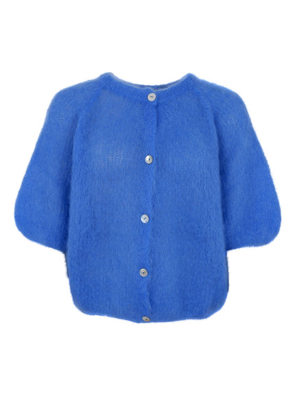 Black Colour BCBjoerk Patent Knitted Cardigan - Blue