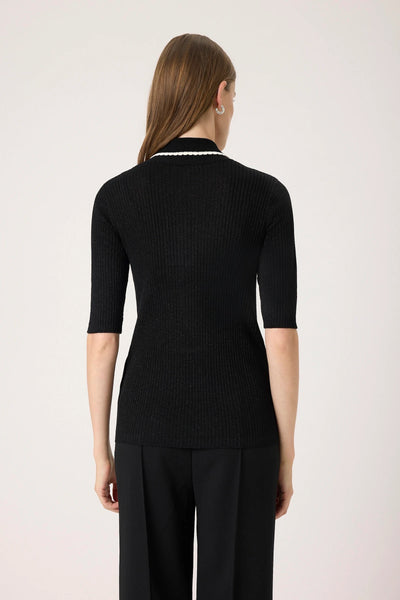 Soaked In Luxury SLLaisa Polo Knit - Black