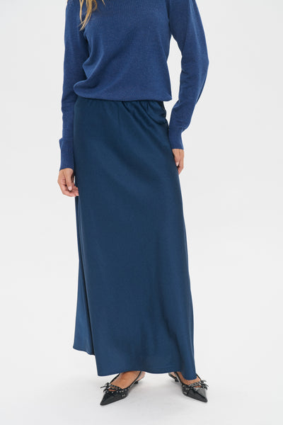Saint Tropez LodisaSZ Satin Maxi Skirt - Navy