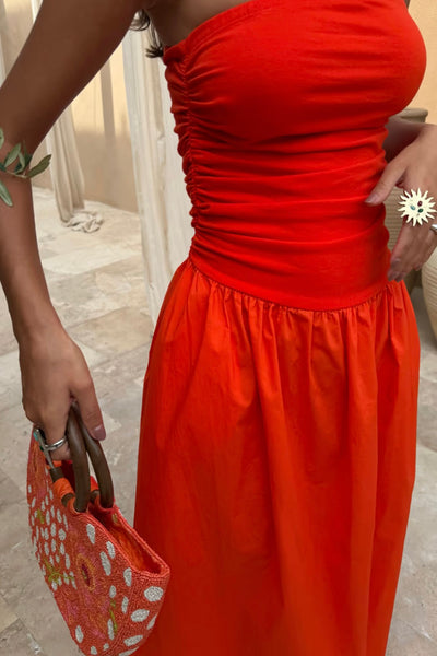 Never Fully Dressed Lola Mid-axi Dress - Tomato