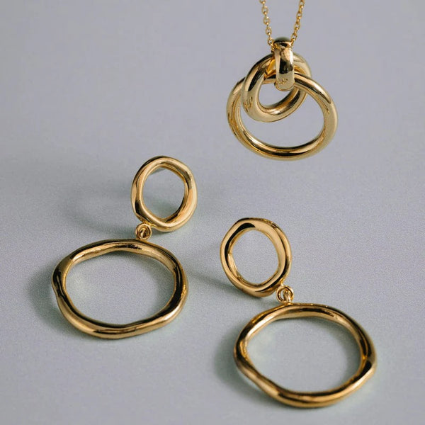 Orelia Jewellery Interlocking Open Circle Necklace - Gold
