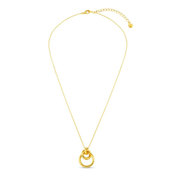 Orelia Jewellery Interlocking Open Circle Necklace - Gold