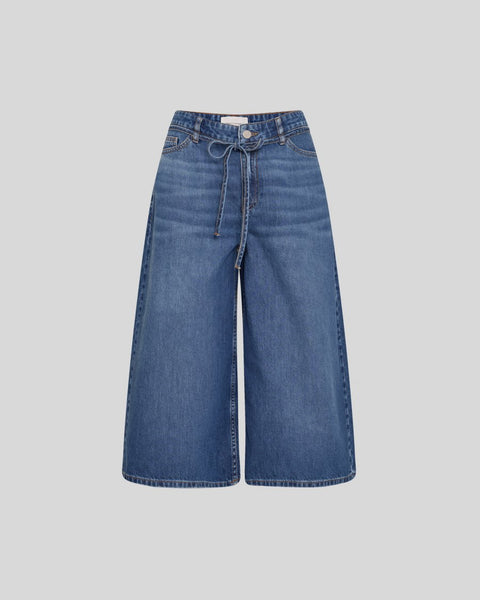 MSCH Kine Lis Culotte Jeans - Mid Wash Blue